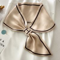 长条丝巾女百搭时尚多功能帮发碎花飘带扎头发仙气加长领巾女腰带 H字母-香槟金 [15*75CM]