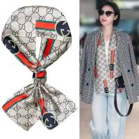 春秋季韩国丝巾女领巾百搭时尚装饰飘带双面双色围巾发带长条丝巾 小长条- 大牌88号 146*17