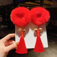 女童中国风新年发饰喜庆过年头饰古风汉服唐装女宝宝拜年服发圈 [新年铃铛发圈