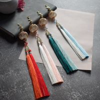 灵笼灯影九蒲兰原创设计古风流苏荷包穗子手工制作汉服发带挂饰 圆形金灯笼(红+橙)