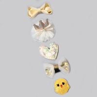 [48小时发货]婴幼儿小宝宝汗毛夹粘胎毛韩版公主女童发量少不伤发夹子头饰发卡 黄色系汗毛夹