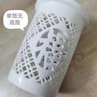 陶瓷筷子筒家用筷篓筷笼子防霉沥水镂空筷子架筷子勺子收纳多功能 白色无底座