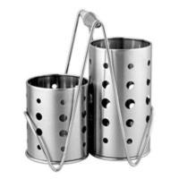 [筷子筒套装]优质永不生锈筷子筒无磁家用不锈钢筷子筒双筒筷子笼沥水筷子盒筷筒筷子架挂式创意筷子桶 筷子筒套装