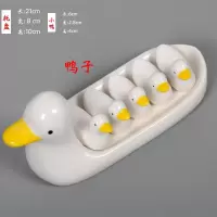 zakka陶瓷鸭子筷子架套装筷子托 5只小鸭子+1个托盘