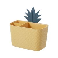 筷子篓分格创意家用壁挂厨房筷筒沥水防霉多功能餐具收纳盒筷子笼 柠檬黄