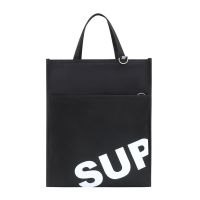 初中文件袋大容量学生补习袋卡通资料袋牛津帆布手提袋男女拎书袋 SUP-黑色 单个补课袋