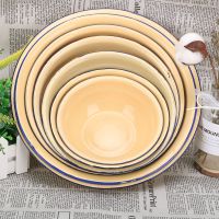 16cm-28cm加厚搪瓷碗卷边汤碗传统盛菜盆怀旧搪瓷盆老式饭盆汤盆 20厘米容量约1L(2个)