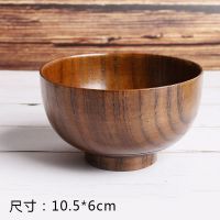 实木酸枣木碗儿童宝宝成人小饭碗大号汤碗木头碗复古家用餐具套装 宝宝款