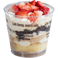 圆形啡字木糠杯圆形布丁果冻杯塑料慕斯杯甜品杯提拉米苏杯 啡字50套