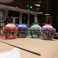 儿童甜甜圈水杯夏季可爱幼儿园便携吸管杯女宝宝小学生防摔水壶男 2555款随机一个 一个水杯+提绳