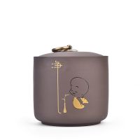 紫砂茶叶罐密封罐小中大号存茶储物陶瓷罐子家用便携装普洱茶叶盒 紫砂茶叶罐(净)