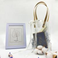 透明手提袋婚庆ins风伴娘伴手礼包装生日礼物袋喜糖袋活动回礼袋 竖版9号长14高18侧7 袋+银拉菲+贺卡+丝带(白)