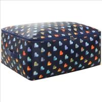 牛津布装棉被子的袋子收纳袋整理袋家用防潮衣服物搬家打包行李袋 藏青爱心 小号50*28*18cm