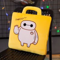 四季通用抱枕被子两用午睡毯多功能折叠毯汽车靠垫靠枕卡通空调被 黄色大白 抱枕+毯子(打开尺寸80cm*1米)