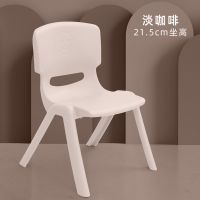加厚儿童靠背椅塑料凳子宝宝靠背幼儿园座椅桌吃饭家用全新彩色高 [北欧卡其色] 坐高22厘米/无赠品[承重3o斤]