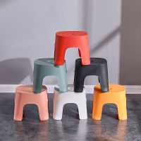 家用塑料凳子成人家用加厚高圆凳客厅餐厅板凳吃饭凳子北欧简约凳 彩色[加厚儿童凳] 6把以上单把价格