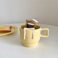 ins北欧哑光鹅黄色陶瓷盘奶油蛋糕盘奶油黄杯子马克杯餐具套餐 奶油黄马克杯(330ml)