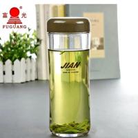 [富光]加厚防摔隔热水杯树脂材质学生办公男女茶杯不漏水无异味 杏灰色(赠精美杯刷) 220ml