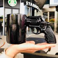 创意左轮陶瓷杯子吃鸡大容量马克杯咖啡雀巢咖啡杯个性水杯 左轮杯送杯刷