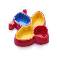 环保安全儿童餐具宝宝卡通飞机吃饭碗小孩子宝贝防烫防摔分格餐盘 红色