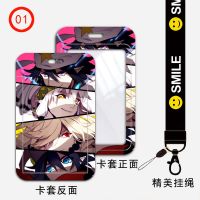 学生水卡套可伸缩挂脖带挂绳加厚耐用硬壳凹凸世界格瑞金卡通动漫 CL[01号图] 单卡套