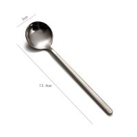 咖啡勺子调羹 长柄304不锈钢小勺子调料勺咖啡搅拌勺冰激凌小勺 银色 (13.4cm)短勺