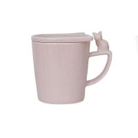 猫咪立体创意带盖子马克杯马卡龙色猫奴水杯微瑕 粉色猫杯