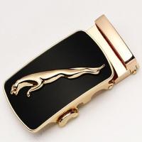 不掉色不生锈男士皮带头带卡槽自动扣扣头锌合金3.5CM捷豹腰带头 扣头款[1]豹金色