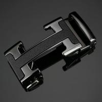 新款8字扣腰带头皮带扣头男士自动扣合金休闲中高档裤带头3.5CM宽 H字母[枪黑] 3.5宽