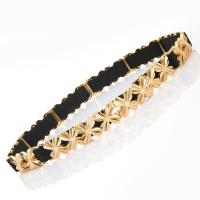 高档简约韩版百搭裙子配饰皮带 时尚女士金属松紧细腰带腰封装饰 金属四叶草