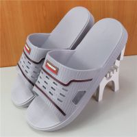 新款厚底凉拖鞋男士48加大码47特大号46居家浴室防滑大童一字托 浅灰色[防滑耐磨厚底815A] 37 适合36-35脚