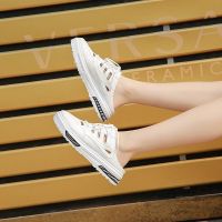 小白鞋女2021夏季新款百搭厚底透气镂空学生休闲鞋春款单鞋子潮鞋 白色半拖 35