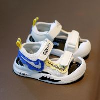 男童凉鞋夏季2021新款儿童沙滩鞋中小童软底女宝宝包头学步鞋防滑 白色 21码/内长13.5CM