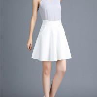 百褶裙短裙女夏季2020新款高腰A字半身裙学生半裙白色跳舞裙子 裙长45白色无口袋有安全裤 M