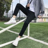 学生阔腿牛仔裤男直筒宽松显瘦潮牌大码秋季新款九分裤子潮流百搭 紧身裤黑色 S