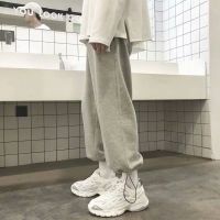 牛仔裤男松紧腰秋冬款潮流宽松直筒九分百搭休闲学生潮牌阔腿裤子 白日依山尽[不建议] S