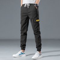 工装裤男秋天束脚裤潮牌宽松学生九分裤韩版修身休闲裤子男长裤子 G3-黑色(品质精品) 28 [体重85-95斤]