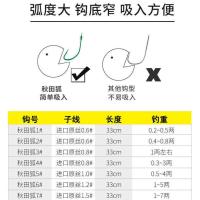 秋田狐绑好成品子线双钩细条黄尾大小鱼0.5袖白条麦穗小鱼钩套装 隐形斑点线-秋田[1板] 1#