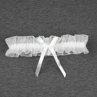 夏季性感蕾丝日系腿环少女配饰吊袜带蝴蝶结大腿圈颈环公主大腿链 白色