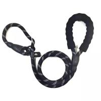 狗狗牵引绳遛狗绳P链小中大型犬泰迪金毛拉布拉多阿拉斯加狗链子 黑色 S号(直径8mm 总长1.8米)