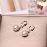 天然淡水珍珠项链水滴米形强光女链全珠链送妈妈婆婆长辈生日礼物 白色珍珠耳环 简包装