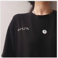 荔枝冻平安扣情侣吊坠冷淡风白玛瑙玉髓黑绳项链闺蜜锁骨链 荔枝白平安扣[1人] 无礼盒