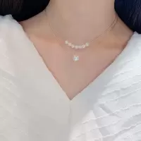 韩国少女ins锁骨链清新甜美珍珠颈链精致时尚choker性感项链女 主图款大小珍珠项链