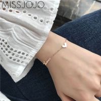 日韩版简约甜美手链不规则loveu爱心手链钛钢玫瑰金手镯脚链女 loveu爱心 手链