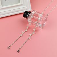 时尚抹胸小吊带裙内衣带子防滑外穿露肩百搭金属水钻文胸吊带配件 (吊带款)花边珍珠银