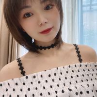 [1/3对装]蕾丝内衣肩带文胸配件胸罩带子刺绣小雏菊内衣带宽钩 纯黑色 项圈 1条