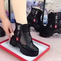 35-43大码女鞋镂空内增高马丁靴2021春夏41凉鞋英伦风厚底ins潮42 黑色[内增高] 38