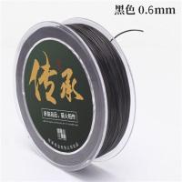 透明水晶弹力线串珠绳耐磨穿石榴石琥珀玛瑙金刚佛珠弹力绳 黑色线径0.6mm)线长约90米