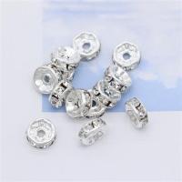 新款彩色手链镶钻隔片车轮圈diy饰品配件手串配珠配饰隔片100个 白色 6mm100个