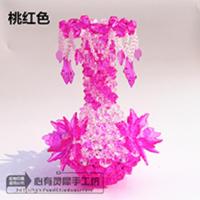 [手工串珠材料包]清仓DIY手工编织串珠花瓶材料包居家摆件编制 桃红色(B款)材料包